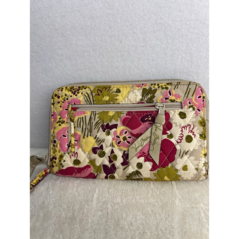 Vera Bradley Floral Quilted Cotton Zip-Around Wristlet Wallet, Multicolor Card